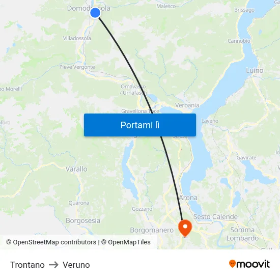 Trontano to Veruno map