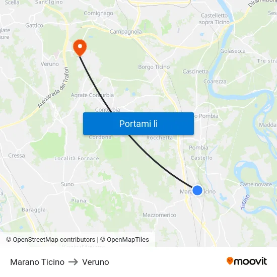 Marano Ticino to Veruno map
