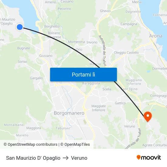 San Maurizio D' Opaglio to Veruno map