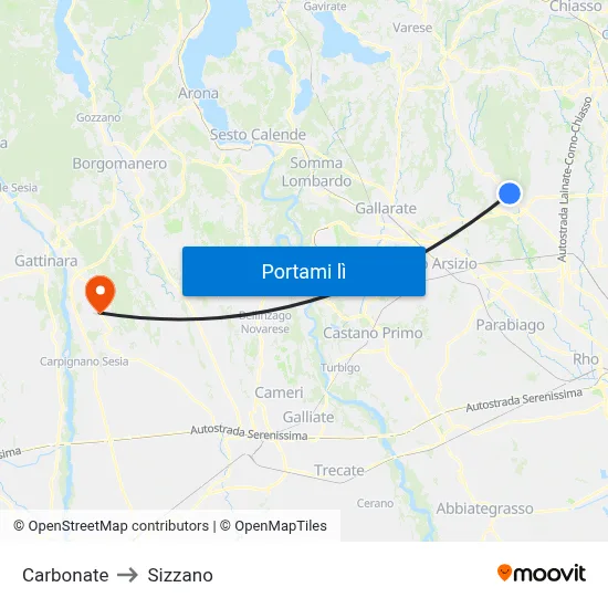 Carbonate to Sizzano map