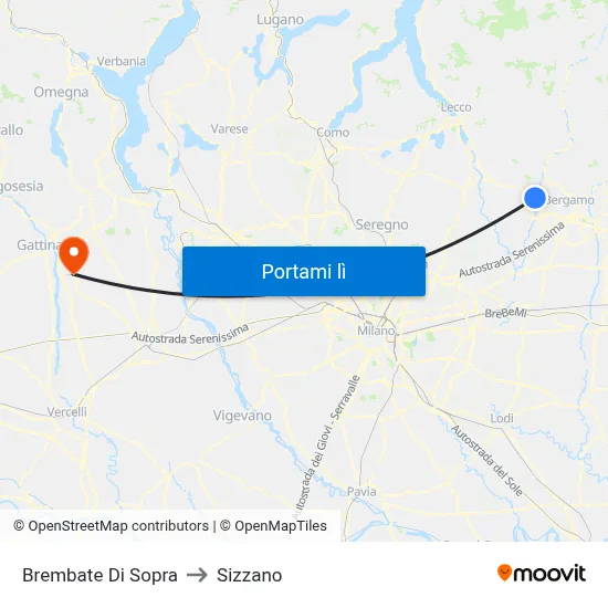 Brembate Di Sopra to Sizzano map