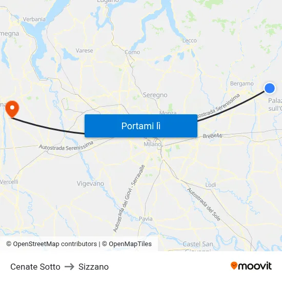 Cenate Sotto to Sizzano map
