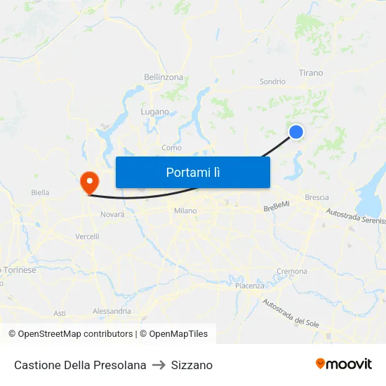 Castione Della Presolana to Sizzano map