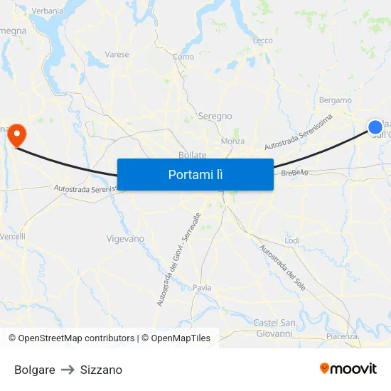 Bolgare to Sizzano map