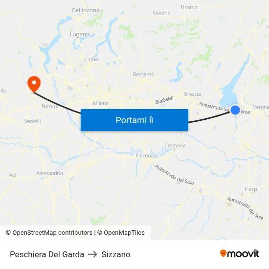 Peschiera Del Garda to Sizzano map