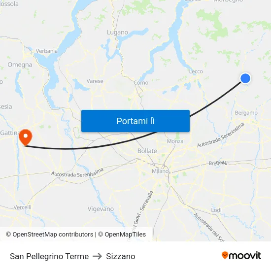 San Pellegrino Terme to Sizzano map