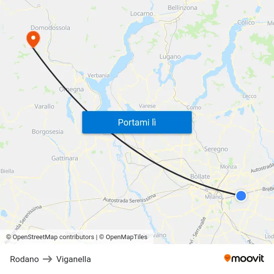 Rodano to Viganella map