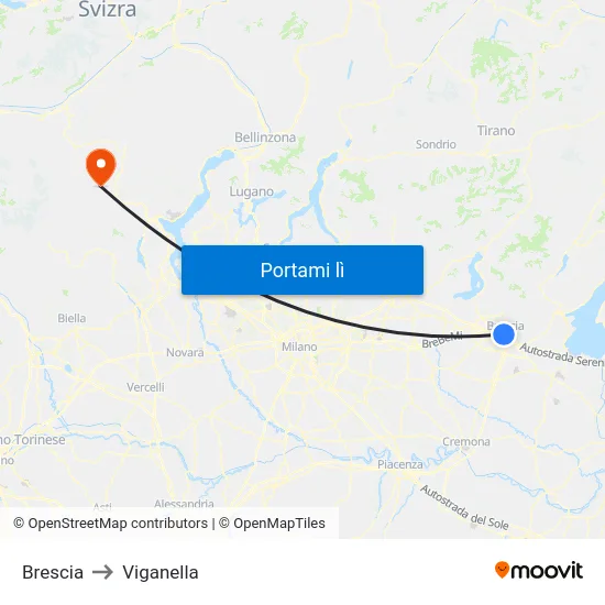 Brescia to Viganella map