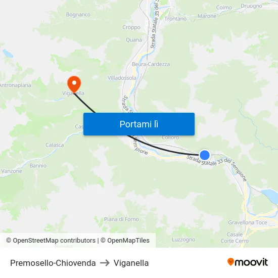 Premosello-Chiovenda to Viganella map