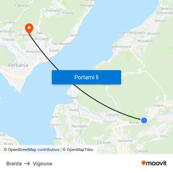 Brenta to Vignone map