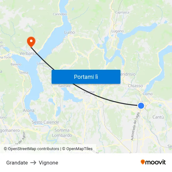 Grandate to Vignone map