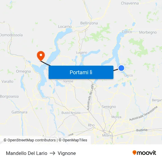 Mandello Del Lario to Vignone map