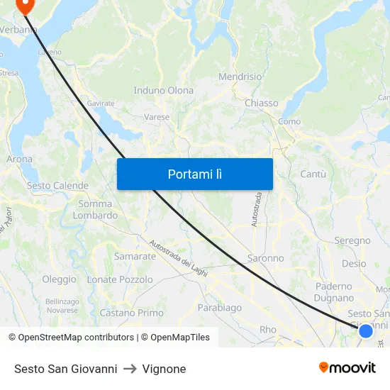 Sesto San Giovanni to Vignone map
