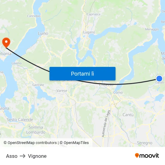 Asso to Vignone map