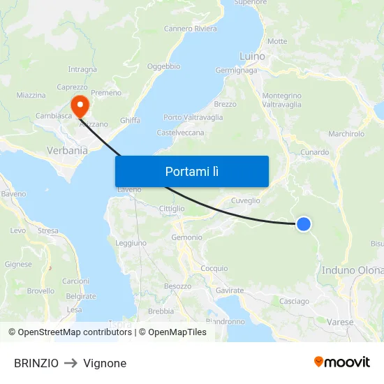 BRINZIO to Vignone map