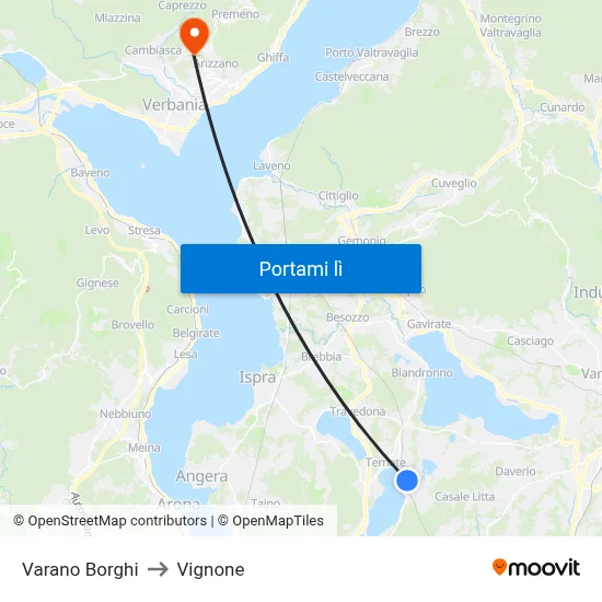 Varano Borghi to Vignone map