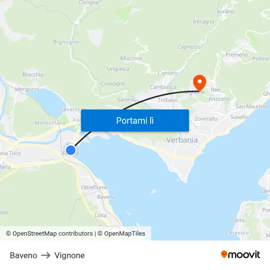 Baveno to Vignone map