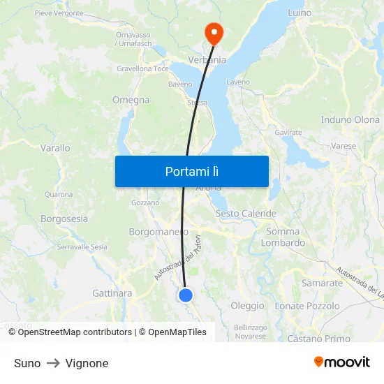 Suno to Vignone map