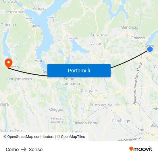 Como to Soriso map