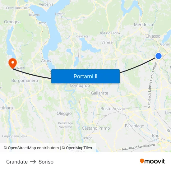 Grandate to Soriso map