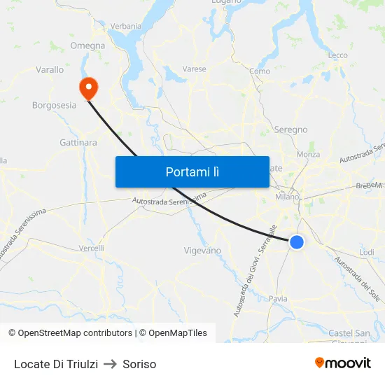Locate Di Triulzi to Soriso map