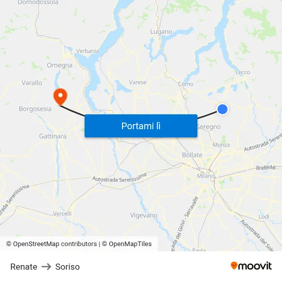 Renate to Soriso map