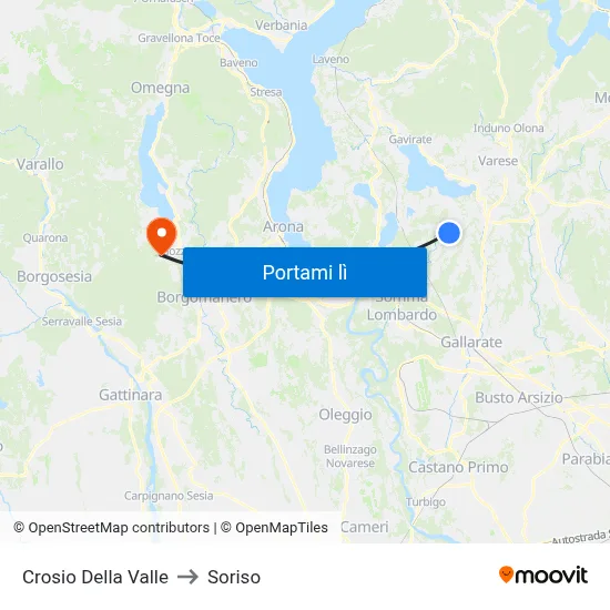 Crosio Della Valle to Soriso map