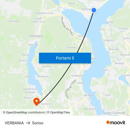 VERBANIA to Soriso map