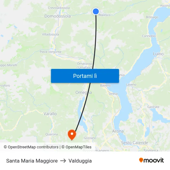 Santa Maria Maggiore to Valduggia map