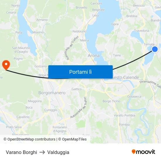 Varano Borghi to Valduggia map