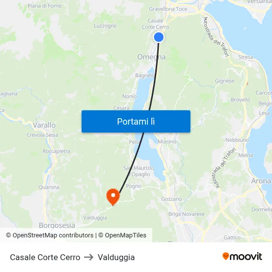 Casale Corte Cerro to Valduggia map
