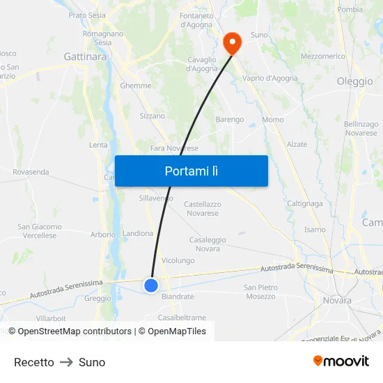 Recetto to Suno map