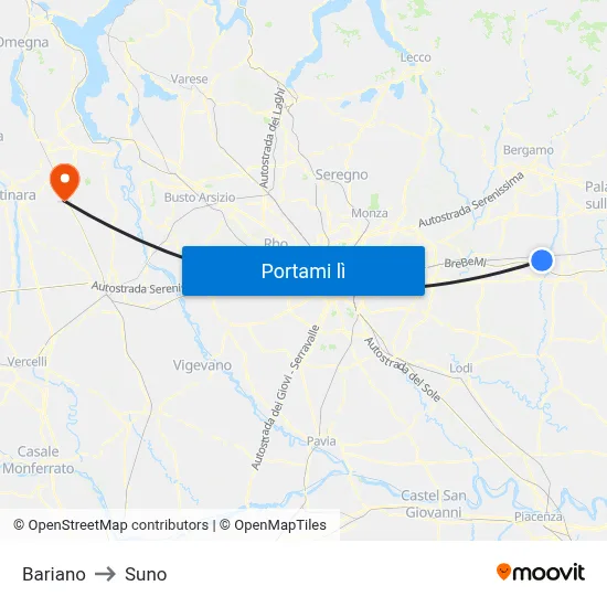 Bariano to Suno map
