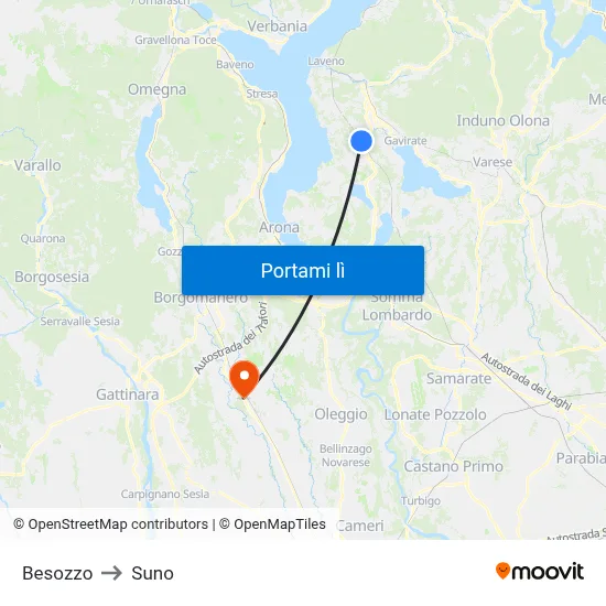 Besozzo to Suno map