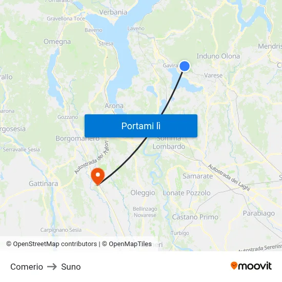 Comerio to Suno map