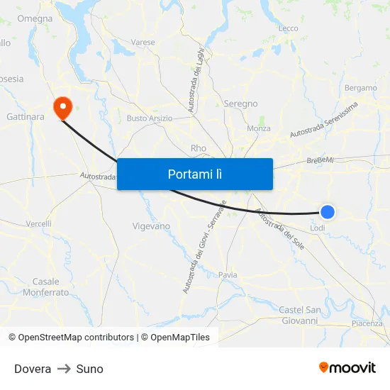 Dovera to Suno map