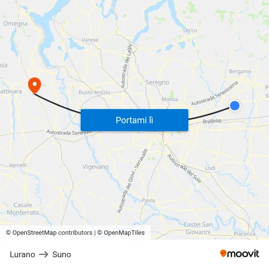 Lurano to Suno map