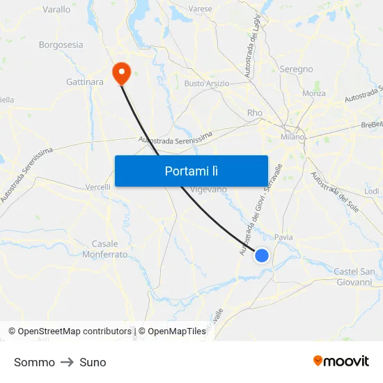 Sommo to Suno map