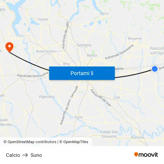 Calcio to Suno map
