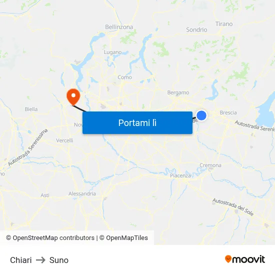 Chiari to Suno map