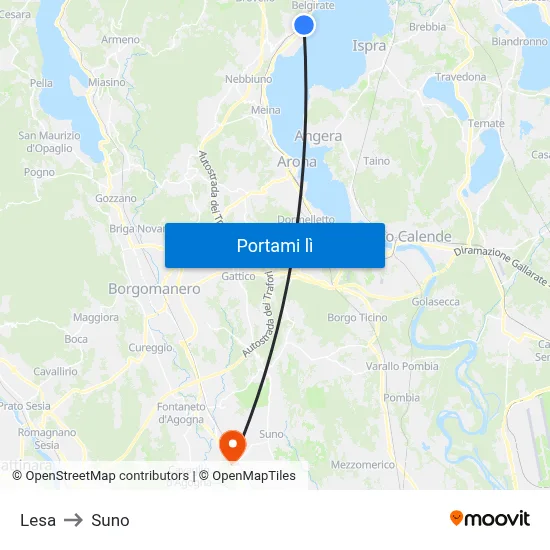 Lesa to Suno map