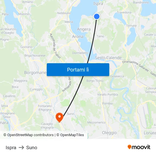 Ispra to Suno map