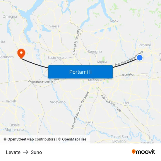 Levate to Suno map