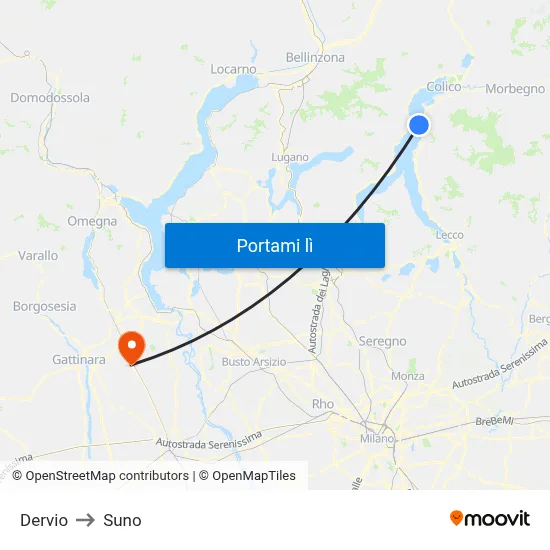 Dervio to Suno map
