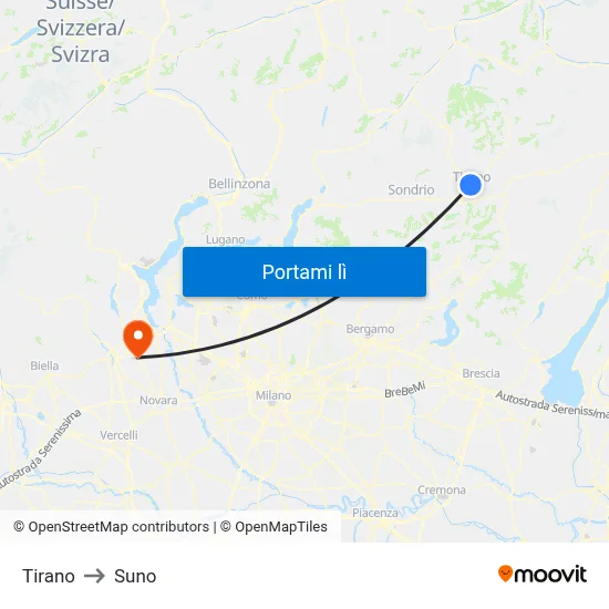 Tirano to Suno map