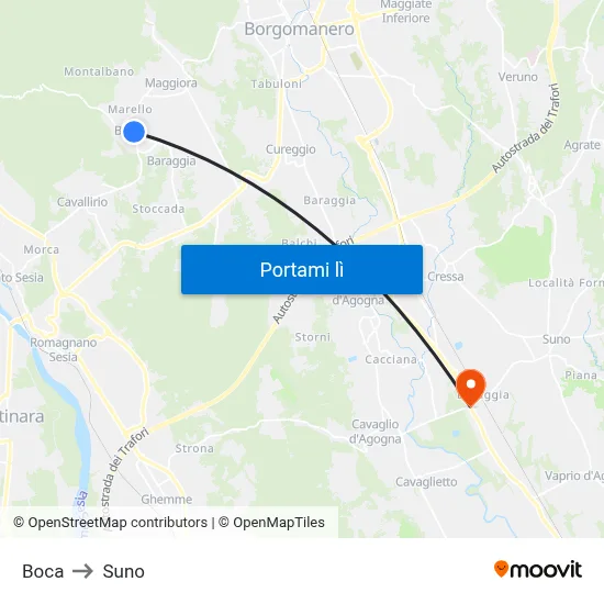 Boca to Suno map