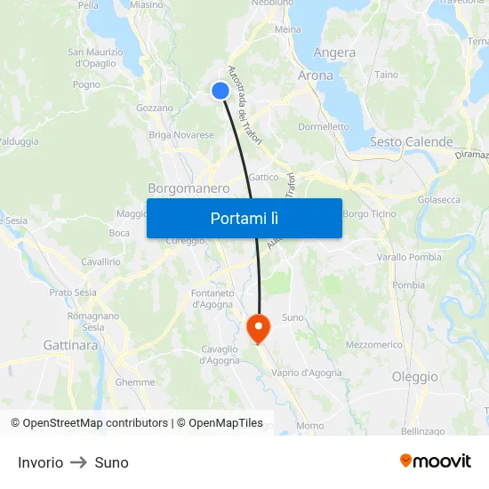 Invorio to Suno map