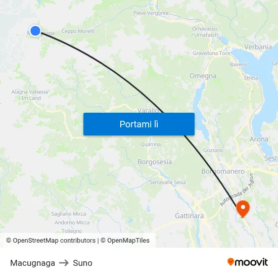 Macugnaga to Suno map