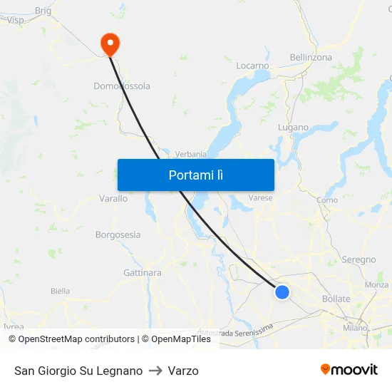 San Giorgio Su Legnano to Varzo map