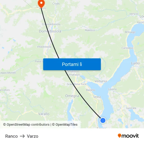 Ranco to Varzo map